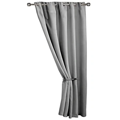 Image of Emma Barclay Ring Top Blackout Door Curtain for Bedroom Living Room Thermal Insulated Woven Eyelet Single Cali Collection (46 x 84 Inch)(Gray)