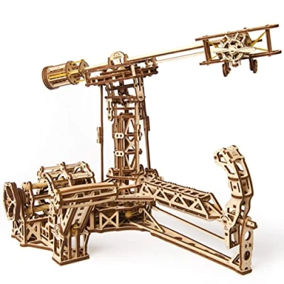 Image of UGEARS Aviator 3d Puzzles For Adults Mechanical Models Wooden Puzzle Brain Teaser Construction Craft Kits DIY Learning Eco Friendly Woodcraft Building Set