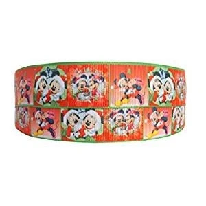 Image of RED MICKEY &amp; MINNIE MOUSE Christmas 2M X 22mm wide for Cake Ribbon Gift Wrap Decoration Decorating Ideas Present Bows Toppers or Wrapping Bags Box Balloon String Cards Art Craft