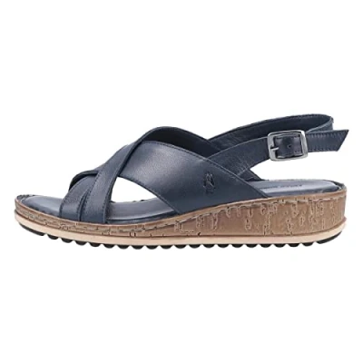 Image of Hush Puppies Women&#039;s Elena Wedge Sandal, Navy, 5 UK