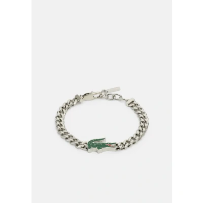 Image of Lacoste Men&#039;s ARTHOR Collection Chain Bracelet in Stainless Steel with a Crocodile Shaped Charm 2040226