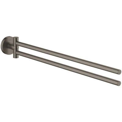 Image of Grohe Essentials Towel Bar Pivotable Brushed Hard Graphite (40371AL1)