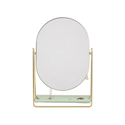 Image of Stackers Sage Green &amp; Gold Dressing Table Mirror Jewellery Stand