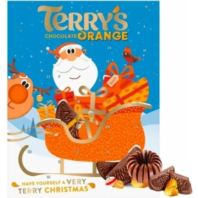 Image of SKYTE® Terry Chocolate Orange Advent Calendar 2024, 24 Days Countdown to Christmas Hamper for Stockings, Secret Santa Gifts 106g