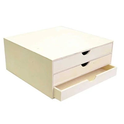 Image of Artemio Bunk of Storage Closed 3 Drawers wooden 34,5 x 34 15,5 cm, Wood, Beige, 34.5 15.5 cm