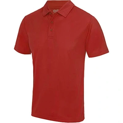 Image of Just Cool Mens Plain Sports Polo Shirt (XL) (Fire Red)