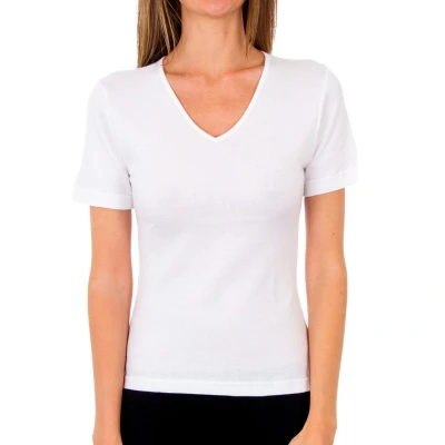Image of Abanderado Womenss Natural Therm Short Sleeve Thermoregulatory T shirt P04AN White Size Small