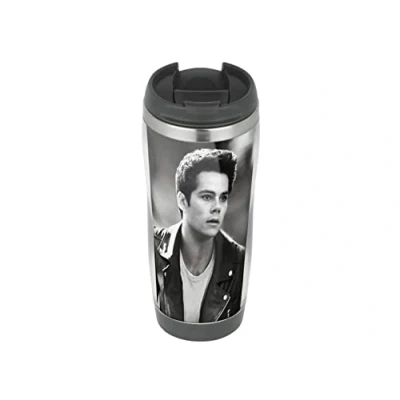 Image of Dylan O&#039;brien BW Travel Mug, Thermal Insulated Cup for Hot and Cold Beverages Drinks