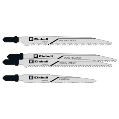 Image of Original Einhell 4 Piece Saw Blade Set for Jigsaws (T Shank, Wood and Metal, Accessories Jigsaws, Ideal Cordless Devices)