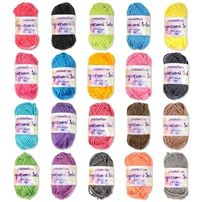 Image of BambooMN Amigurumi Select 100% Acrylic Craft Yarn Bonbons Crochet and Knitting Projects Dark Colours 20 x 10g 500 yds Total