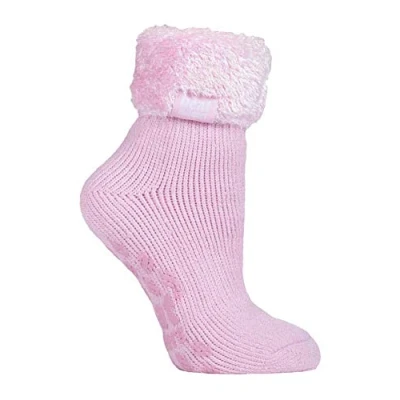 Image of Heat Holders Ladies Extra Soft Fluffy Non Slip Thermal Low Cut Ankle Slipper Lounge Bed Socks with Grips (HHL08), 4 8 uk, 37 42 eur