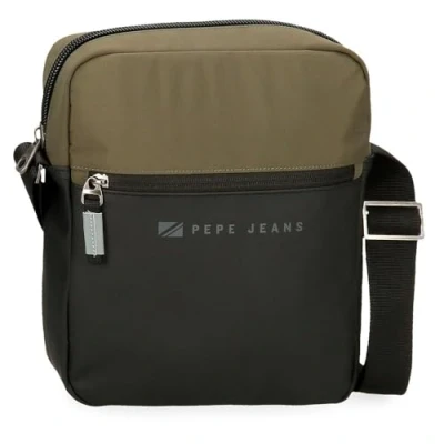 Image of Pepe Jeans Jarvis Shoulder Bag Portatablet Green 23x27x7cm Faux Leather and Polyester L by Joumma Bags, Green,