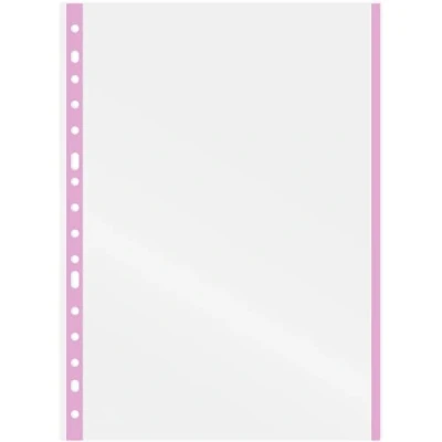 Image of Grafoplás Multi Drill Sleeves Lavender Edge 10 Units Folio Size 16 Drills Crystal Finish Extra Polypropylene Reinforced Spine Perfect School Supplies for Filing Cabinet