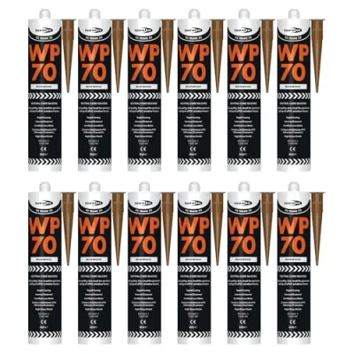 Image of Bond It WP70 Neutral Cure Oxime Silicone Sealant 12x Rosewood, 285ml Professional Grade High Gloss Flexible Weatherproof for Home Building &amp; Professionals Use