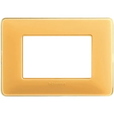 Image of BTicino 3 Module Faceplate, yellow, AM4803CAB