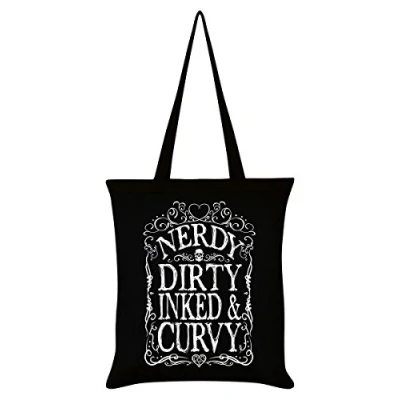 Image of Grindstore Nerdy Dirty Inked &amp; Curvy Tote Bag Black 38x42cm