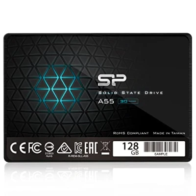 Image of Silicon Power SSD 128GB 3D NAND A55 SLC Cache Performance Boost 2.5 inch SATA III 7mm (0.28&quot;) Internal Solid State Drive
