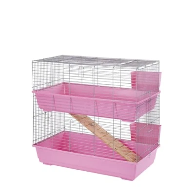 Image of Little Friends Double Tier Rabbit Cage, 100 cm, Pink
