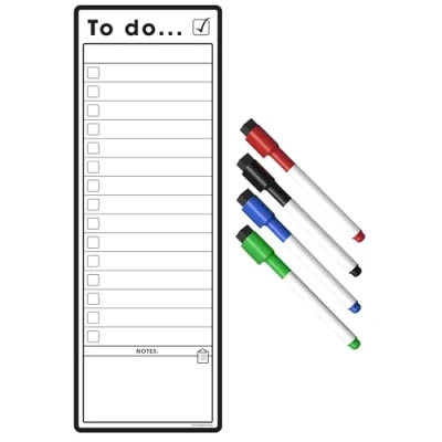 Image of The Magnet Shop Magnetic To Do List and Slim A3 Weekly Planner Organise Your Chores, Housework, Office Business Tasks with Our Dry Wipe Boards! Comes 4 Erase Pens (White, S3)