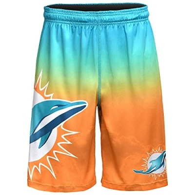 Image of Miami Dolphins NFL 2017 Mens Gradient Big Logo Training Short XXL