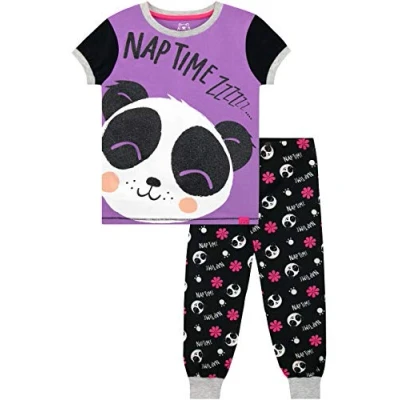 Image of Harry Bear Girls Panda Pyjamas Purple 9 10 Years