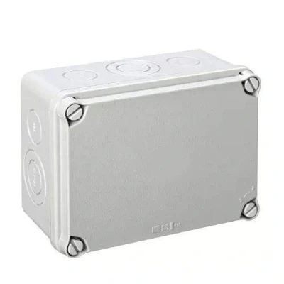 Image of IDE IP65 IP67 Watertight Shunt Box with Opaque Lid and Pre Cut Entries, 116mm x 162mm 76mm, grey, 1