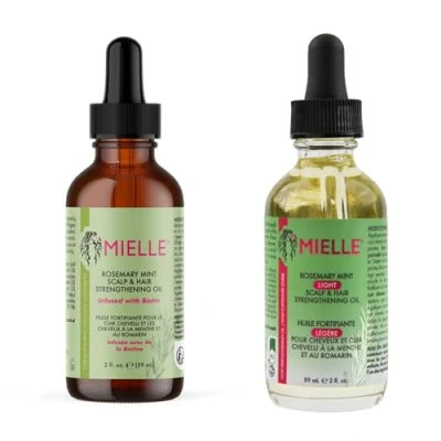 Image of Mielle Rosemary Mint Scalp and Hair Strengthening 1 x Regular Oil 59 ml &amp; Light Bundle