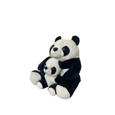 Image of Adorable Black and White Panda Doorstop with Baby Decorative Door Stop