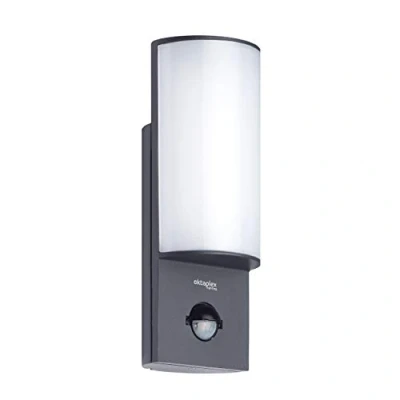 Image of Oktaplex Lighting Belo LED Outdoor Light with Motion Sensor 10 W Aluminium Lamp IP54 Anthracite Wall 3000 K Warm White