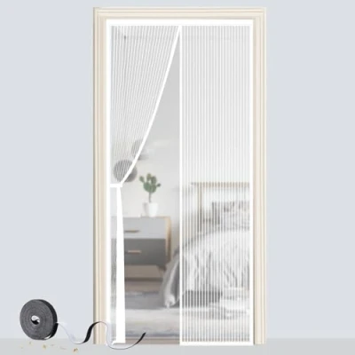 Image of Magnetic Door Screen 80 x 200 cm, SMALUCK Heavy Duty Fly Mesh with Powerful Magnets, Durable Curtains Keeps Bugs Out, Frame Hook &amp; Loop, Kid and Pet Friendly