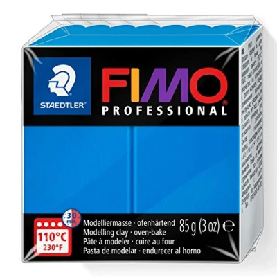 Image of STAEDTLER 8004 300 FIMO Professional Oven Hardening Polymer Modelling Clay, 85g True Blue (Single Block)