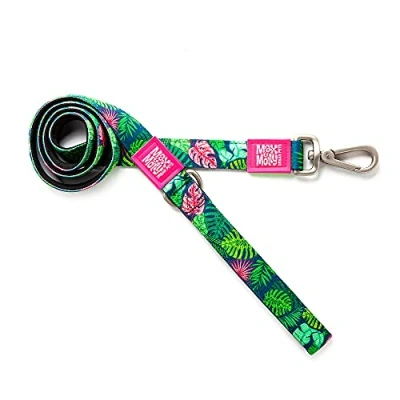 Image of Max &amp; Molly Classic Dog Lead, 4FT Neoprene Padded Leash, Waterproof Machine Washable Leash for Medium Large Dogs Tropical, L