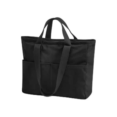 Image of Westford Mill Double Handle Cargo Pocket Tote Bags for Women and Men, Swimming Bag, Travel Gym Cabin Essentials, Yoga Beach Sports Bag 100% Cotton Canvas