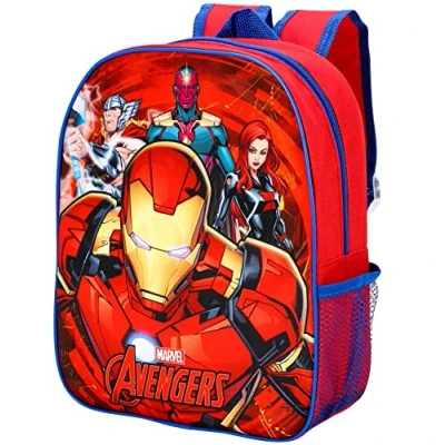 Image of TDL Avengers Backpack Kids Superhero School Bag Lunch Travel Rucksack with Side Mesh Pocket