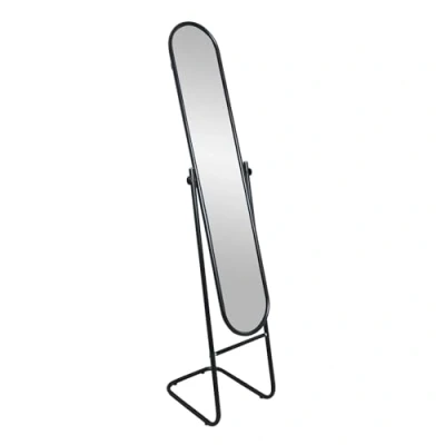 Image of Black 153cm x 30cm Round Full Length Mirror By Harbour Housewares