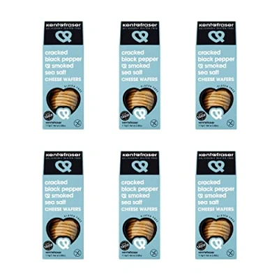 Image of Kent &amp; Fraser Gluten Free Cracked Black Pepper Smoked Sea Salt Cheese Biscuits 110g x 6