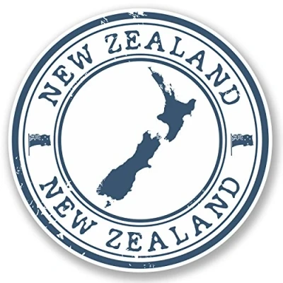 Image of 2 x New Zealand Vinyl Sticker Decal Luggage Travel Label Tag Map Flag #4572 (10cm 10cm)