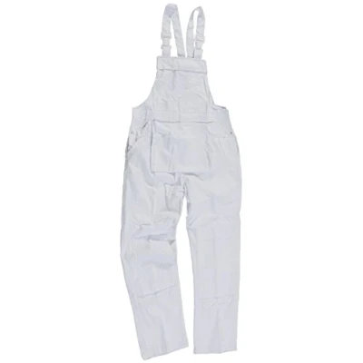 Image of Men&#039;s Work Wear Safety Poly/Cotton Bib &#039;n&#039; Brace Painters Decorators Engineers Coveralls Overalls Dungarees (Waist To Fit 46&quot;, White)