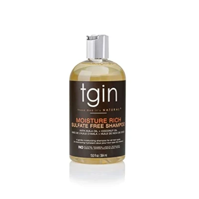 Image of TGIN Thank God It&#039;s Natural Moisture Rich Sulfate Free Shampoo With Amla Oil + Coconut 13 Fl oz