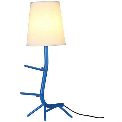 Image of Centipede Table Lamp With Shade, 1 x E27, Blue / White