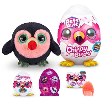 Image of Pets Alive Chirpy Birds, Buhzoo the Toucan, Surprise Interactive Toy with Electronic Speak and Repeat, Sings 2 Unique Songs, 5 Layers of Surprises, 23 cm, Ages 3+, (Toucan)