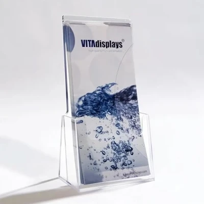 Image of VITAdisplays DIN Lang (DL) Table Brochure Stand as Flyer Stand, Holder Transparent