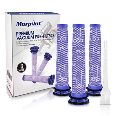 Image of morpilot 3 Pack Washable Filters for Dyson Vacuum Cleaner V6 V7 V8 DC58 DC59 DC61 DC62 DC74, Replacement DY 965661 01, 2241019