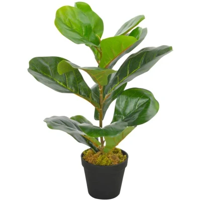 Image of vidaXL Artificial Plant Fiddle Leaves with Pot Green 45 cm
