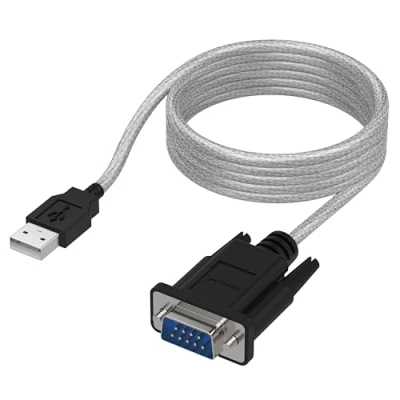 Image of SABRENT USB Serial Cable, to RS232 DB9 Converter compatible with routers, switches, CNC machines, PLCs, printers, surveillance cameras, barcode scanners, ECG machines etc. (SBT USC6K)