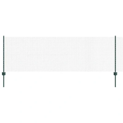 Image of vidaXL Welded Wire Fence with 5 U Posts Green 0.8x10 m Steel