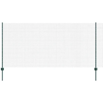 Image of vidaXL Welded Wire Fence with 22 U Posts Green 1.2x50 m Steel