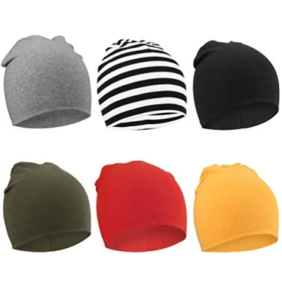 Image of DRESHOW 6 Pieces Baby Beanie Newborn Toddler Soft Cute Knit Hat Hospital Hats for Boys Infant Cap Beanies