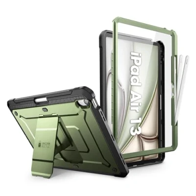 Image of SUPCASE for iPad Air 13 Inch Case M2 2024 with Pencil Holder (Unicorn Beetle Pro), [Built in Screen Protector &amp; Stand] [Military Grade Protection] Full Body Rugged Cover M2,Guldan