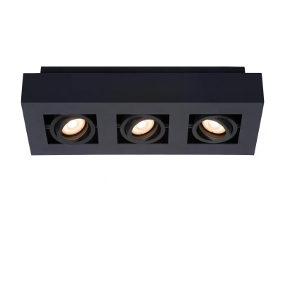 Image of Xirax Modern Ceiling Spotlight LED Dim to warm GU10 3x5W 2200K/3000K Black